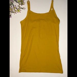 Mustard yellow ribbed tank top shirt